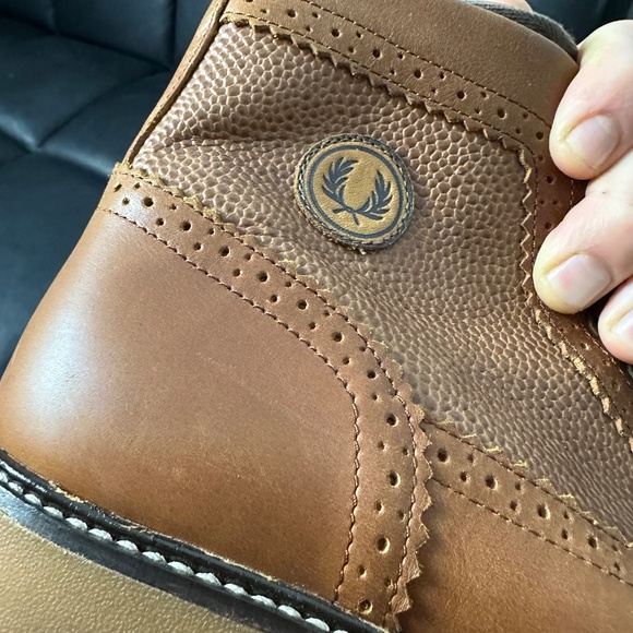 FRED PERRY BROWN SNEAKER BOOTS - Picture 4 of 7